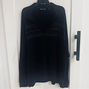 TravisMathew 1/4 Zip Pullover XXL Black Diamond Pattern Fleece Soft